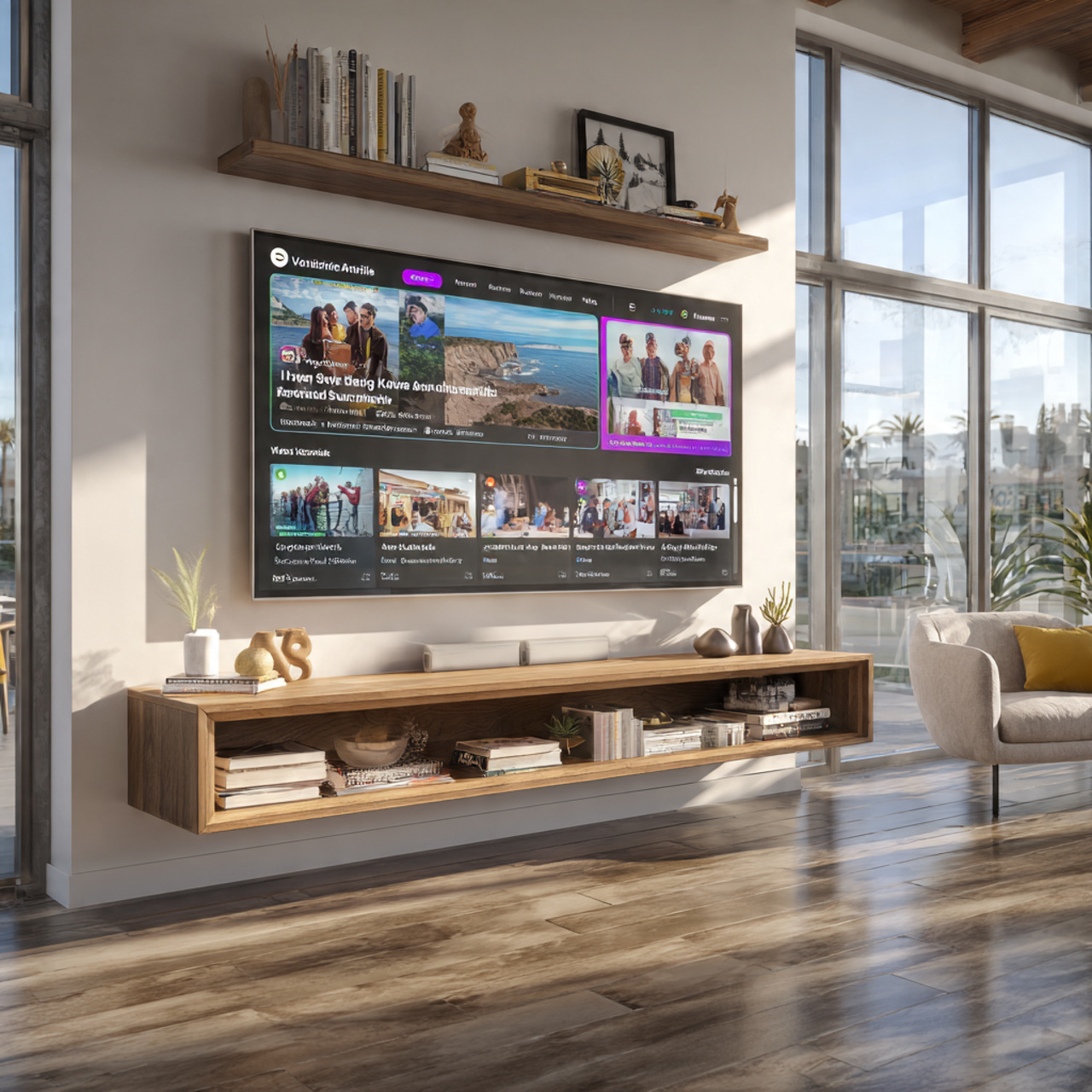 ultra realistic living room tv ideas with a sleek
