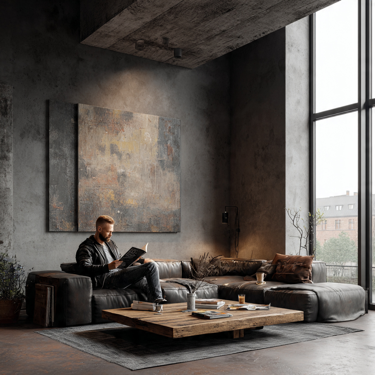 ultra realistic loft style interior featuring livi