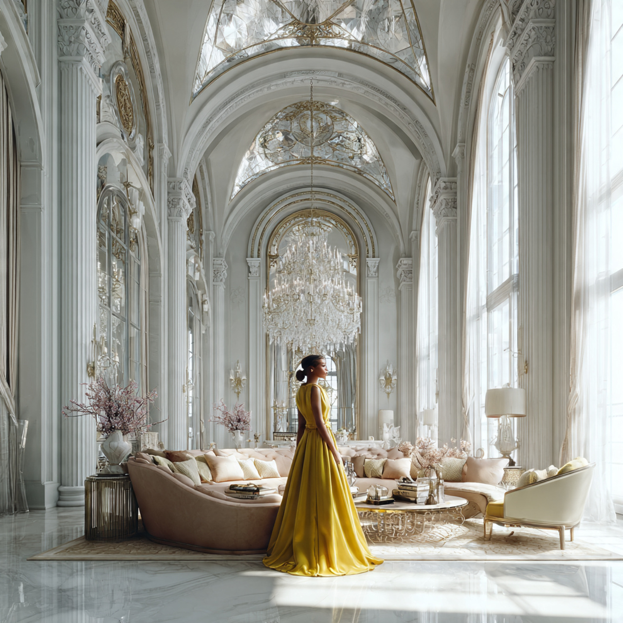 ultra realistic luxury interior featuring living r 2