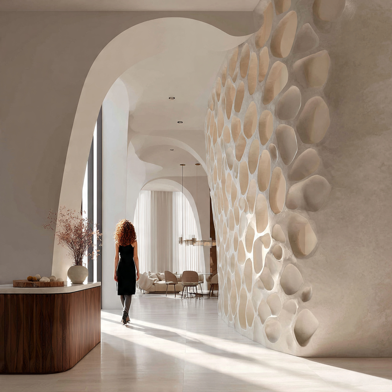 ultra realistic luxury interior featuring living r