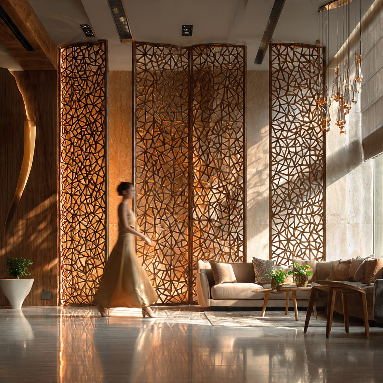 ultra realistic luxury interior photo of living ro