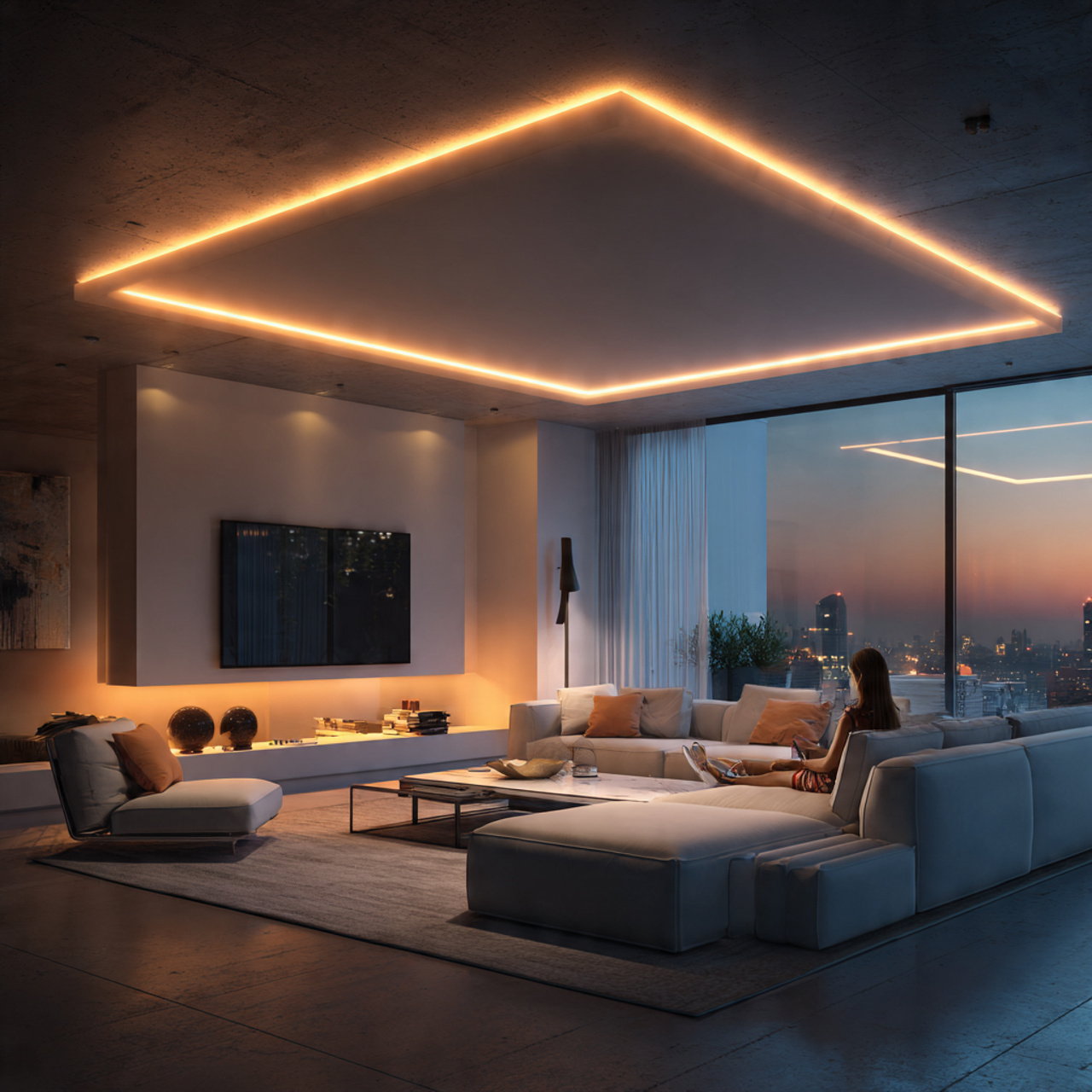 ultra realistic modern home interior featuring liv