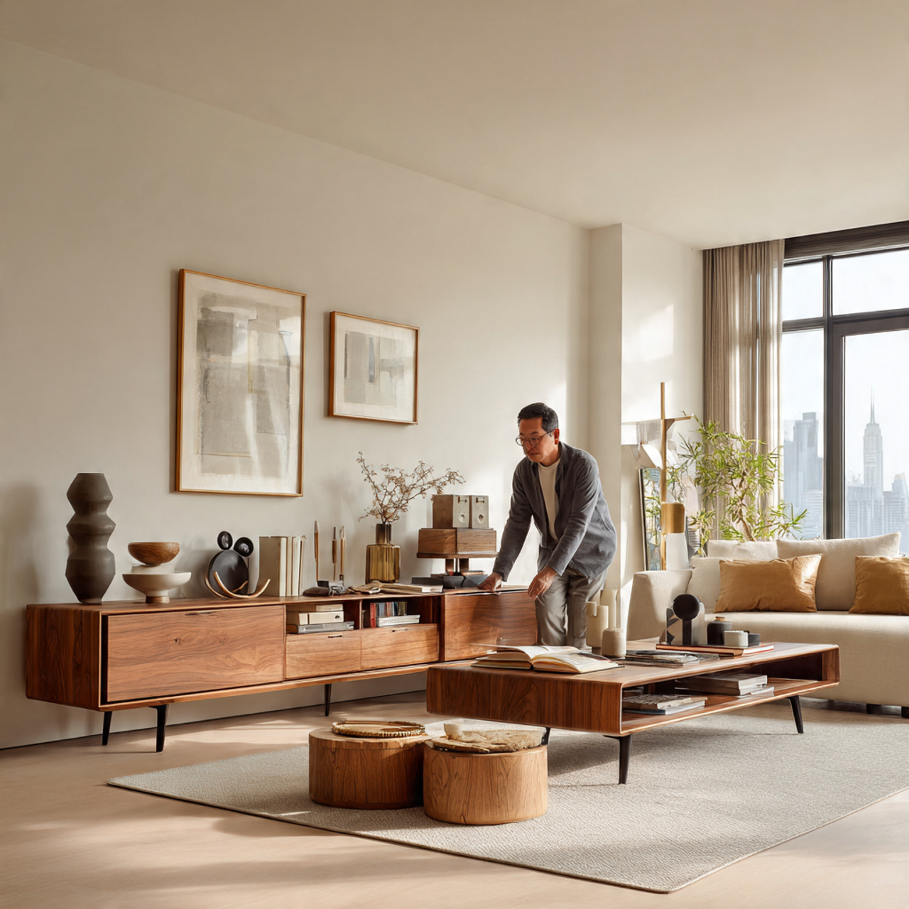 ultra realistic modern living room highlighting li