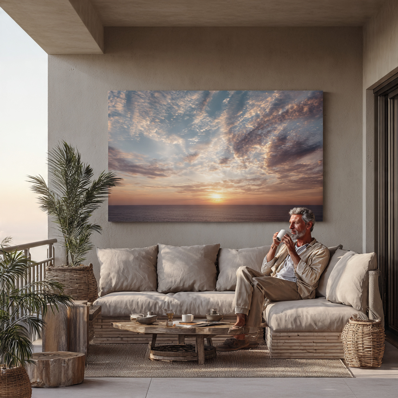 ultra realistic photo of balcony wall decor ideas 1