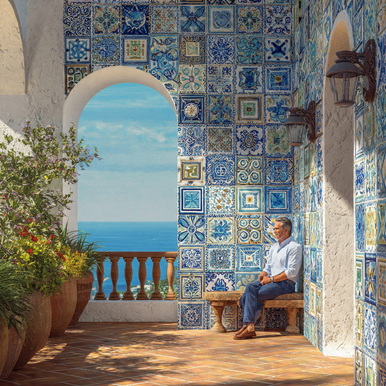 ultra realistic photo of balcony wall decor ideas 11