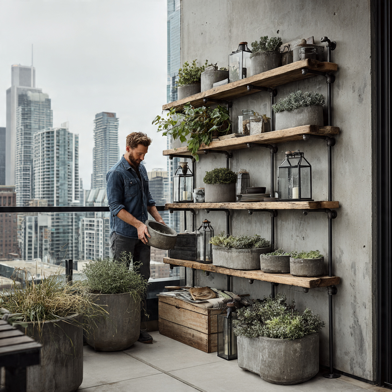 ultra realistic photo of balcony wall decor ideas 13