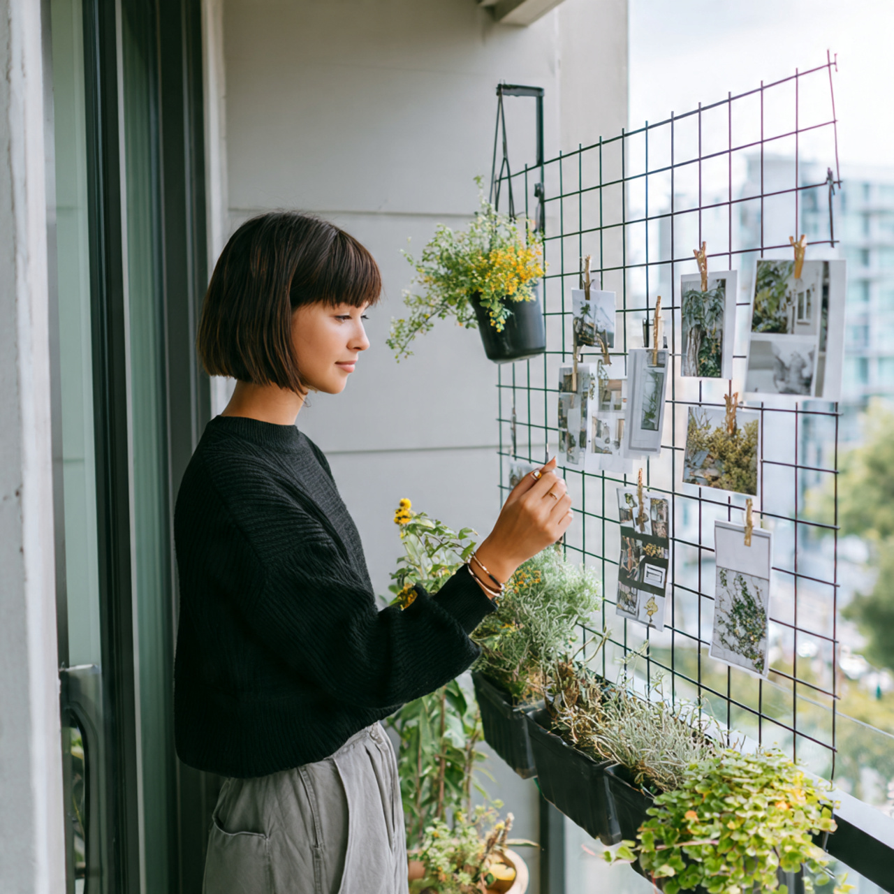 ultra realistic photo of balcony wall decor ideas 19