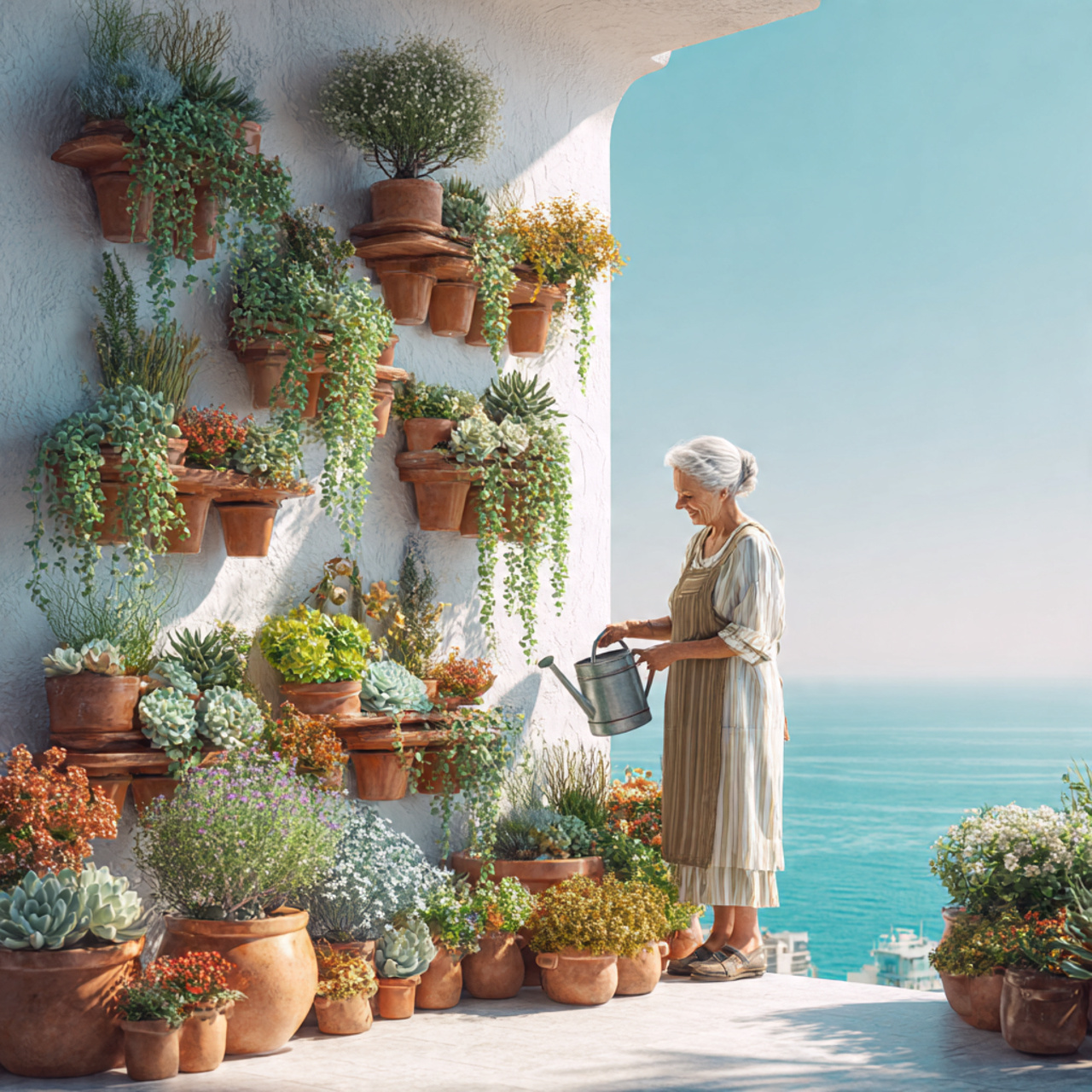 ultra realistic photo of balcony wall decor ideas 4