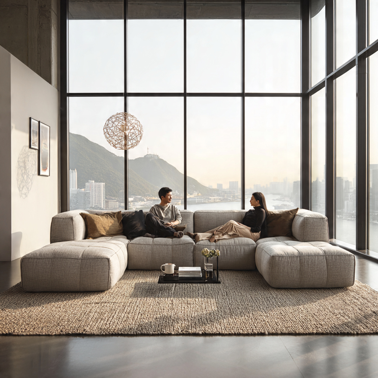 ultra realistic photo of living room furniture ide