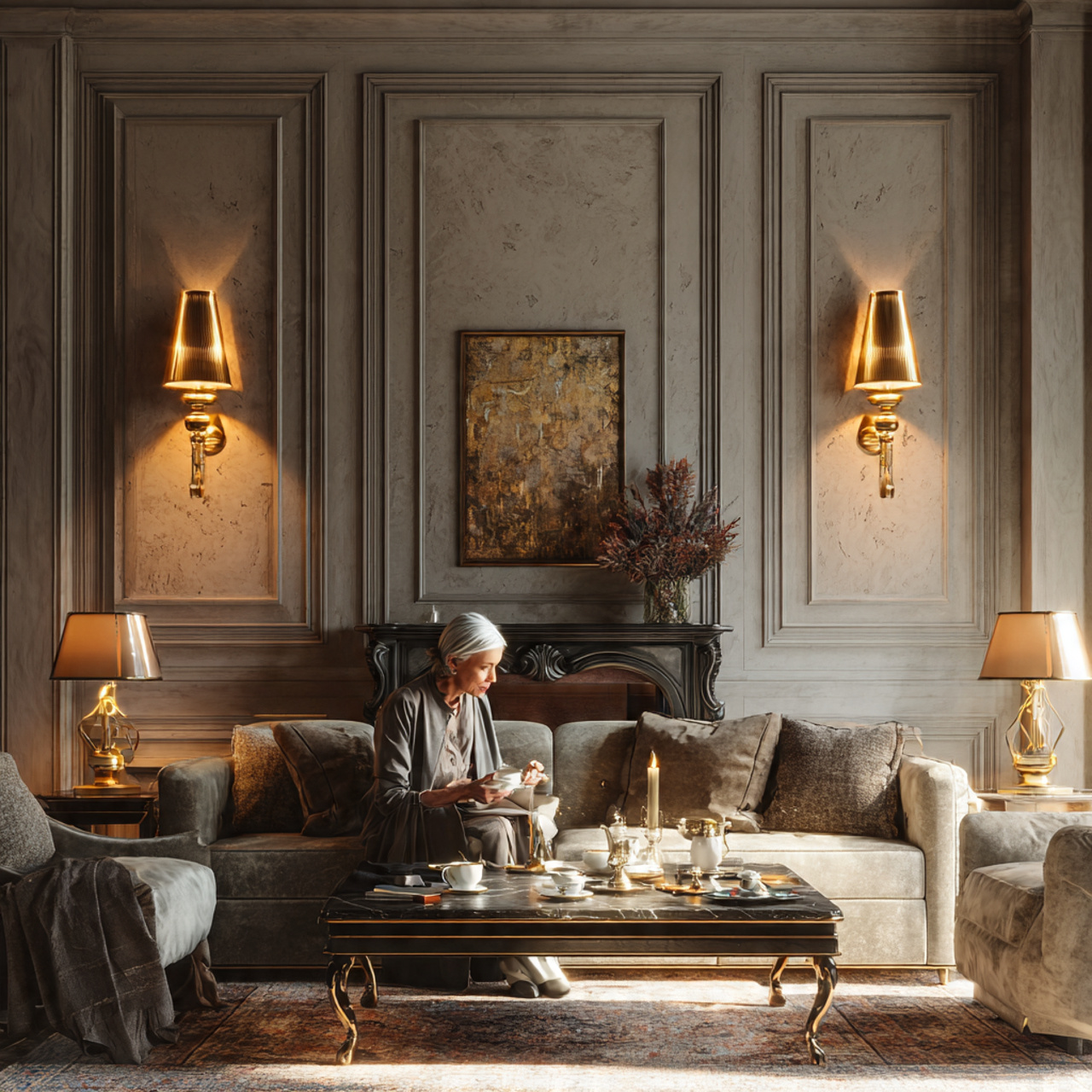 ultra realistic photo of living room lighting idea 6