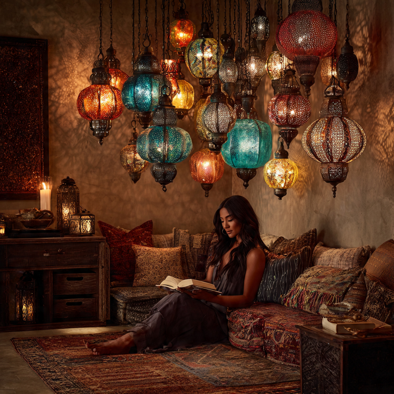 ultra realistic photo of living room lighting idea 7