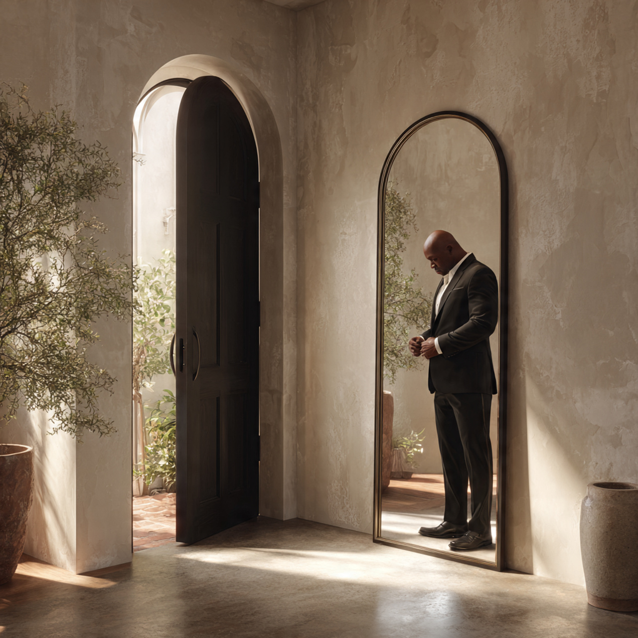 ultra realistic photo of small entryway decor idea