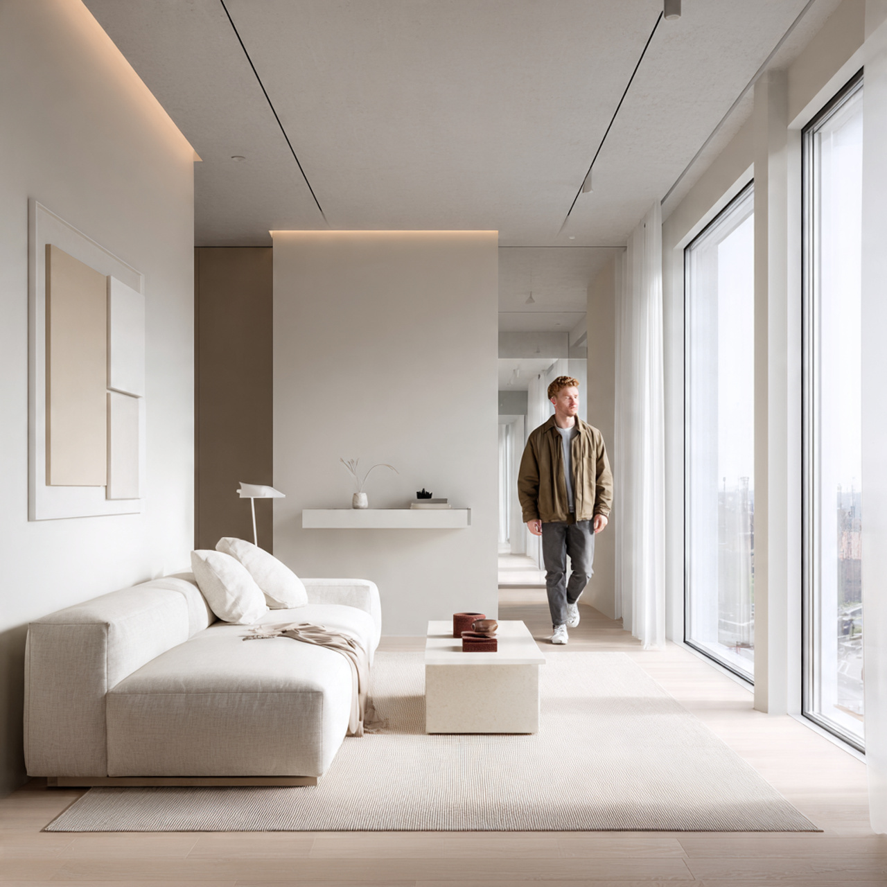 ultra realistic photo of small living room layout 2