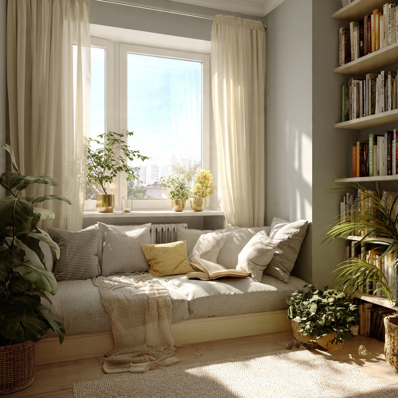 ultra realistic photo of small living room layout 3