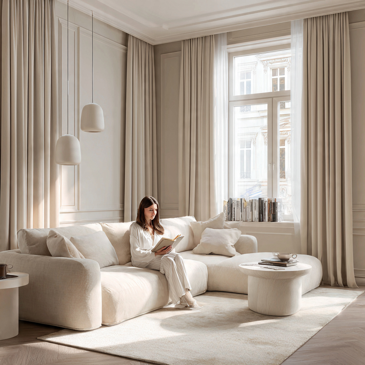 ultra realistic photo of small living room layout 5