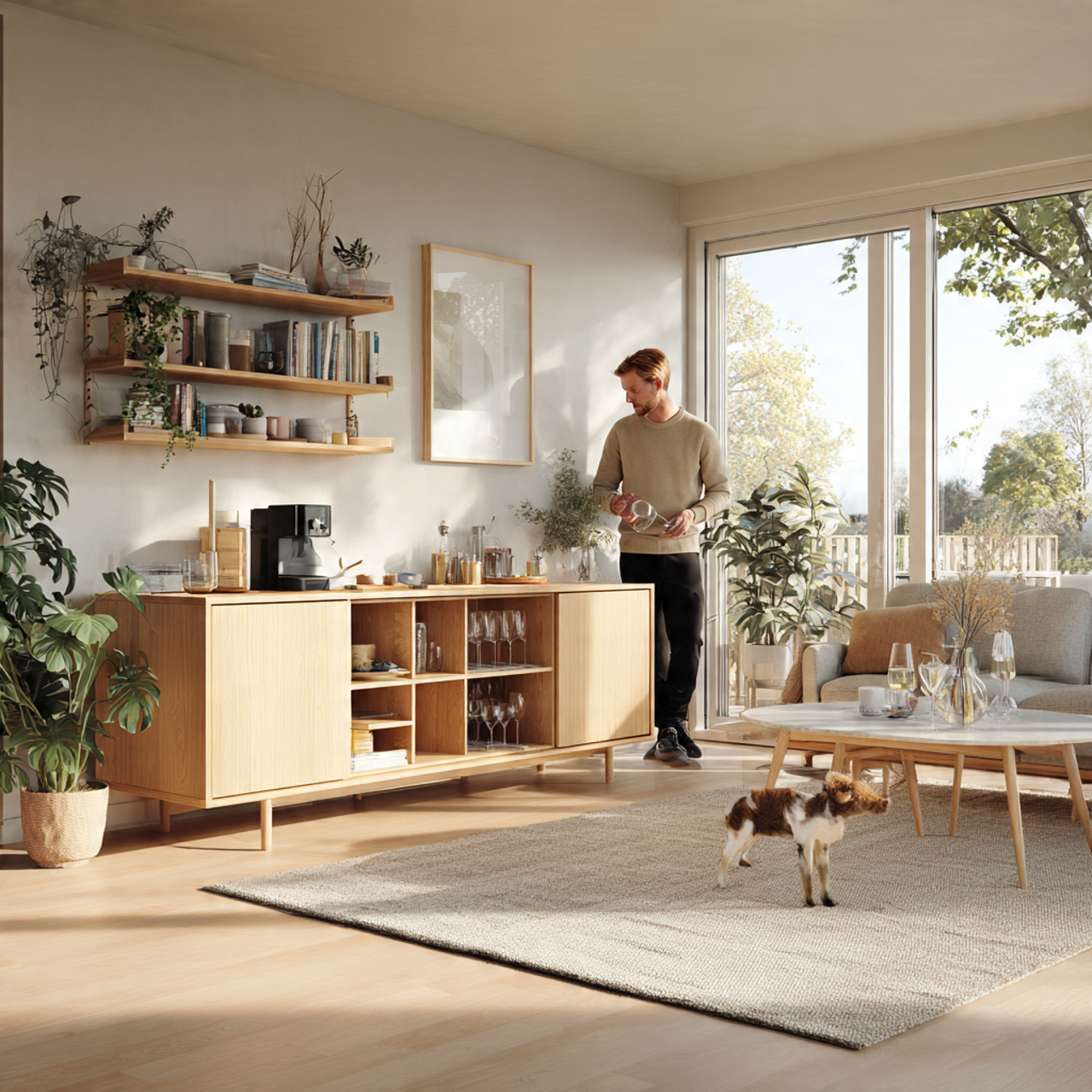 ultra realistic scandinavian style living room fea