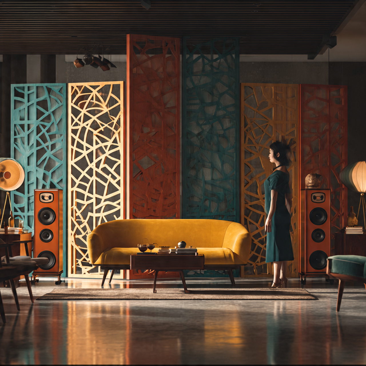 ultra realistic stylish home interior highlighting
