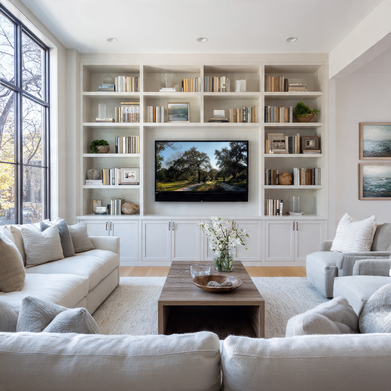 ultra realistic symmetry focused media centers liv