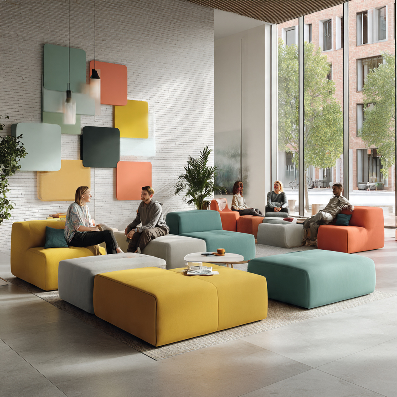 ultra realistic vibrant living room featuring colo