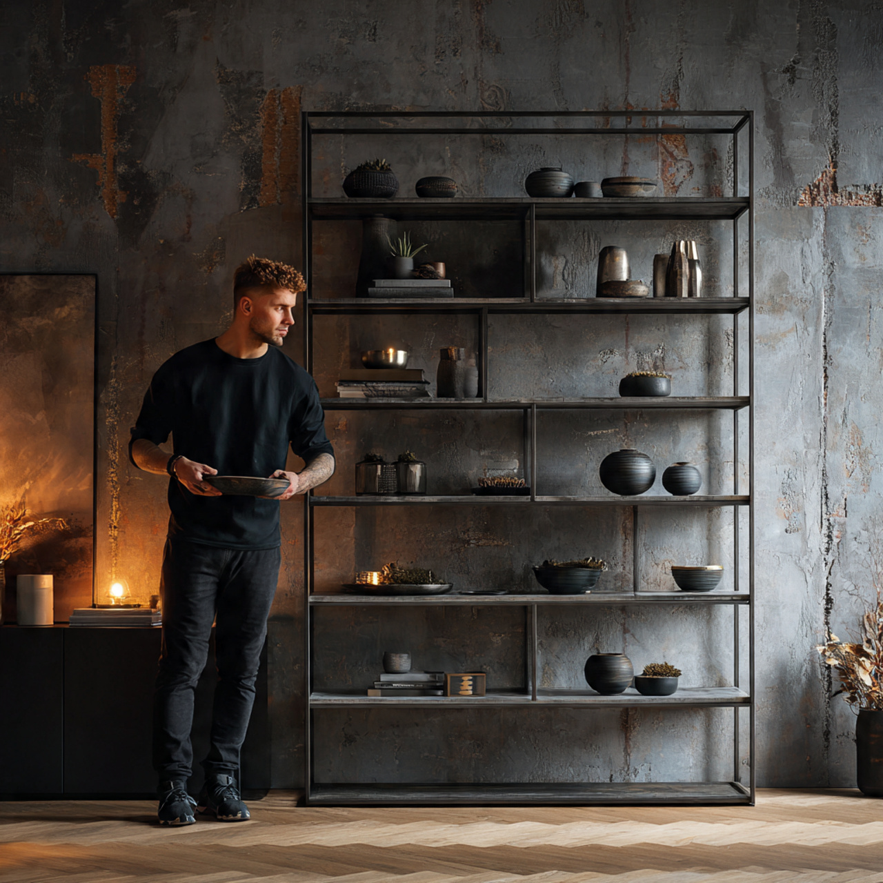 ultra realistic living room shelf decor ideas with 14
