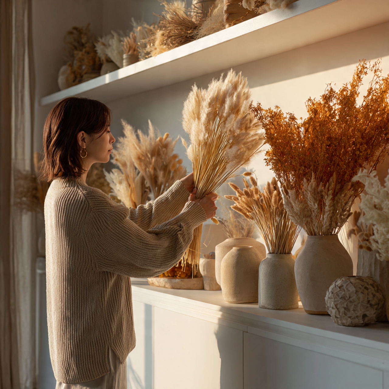 ultra realistic living room shelf decor ideas with 18