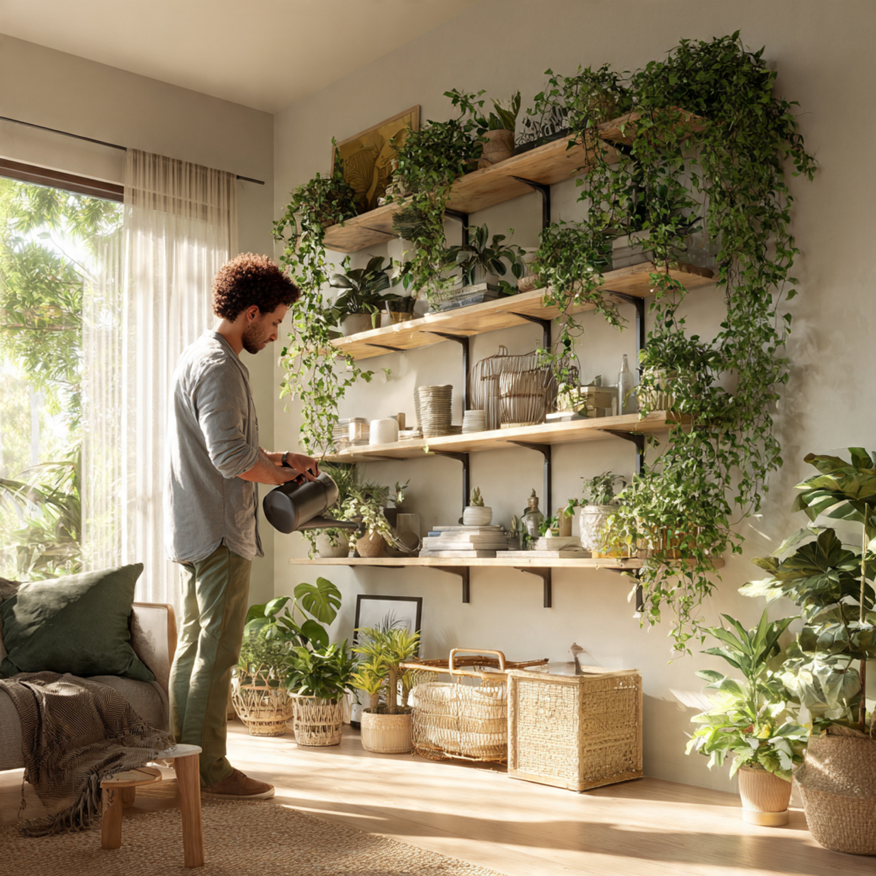 ultra realistic living room shelf decor ideas with